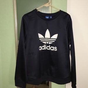 Adidas satin crewneck long sleeve sweater